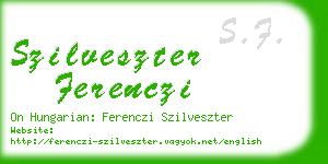 szilveszter ferenczi business card